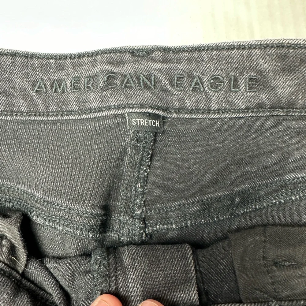 American Eagle Womens‎ 4 Regular Mom Jeans Stretch Black Pockets High-Rise